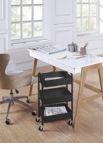 SunnyPoint 3-Tier Delicate Compact Rolling Metal Storage Organizer - Mobile Utility Cart Kitchen/Under Desk Cart with Caster Wheels (Turq, Compact (15.5" X 26.8" X 10.27")) - Image 5